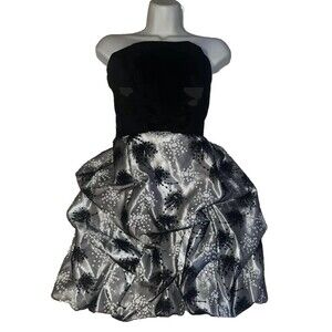 VTG Jessica McClintock for Gunne Sax Strapless Cocktail Dress Prom Satin 9 USA